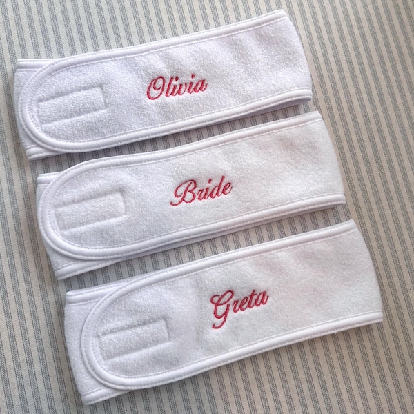 Personalized embroidered spa headband